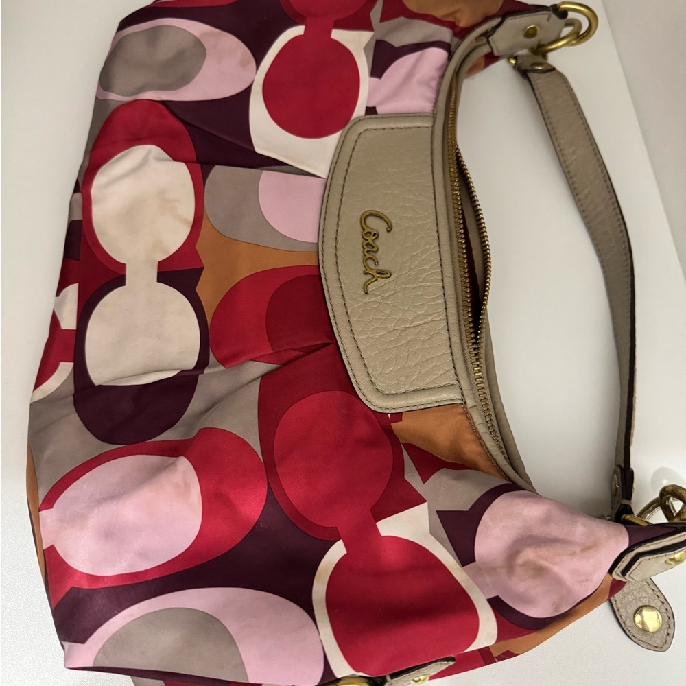 Coach Celeste Hobo bag Op Art Satin